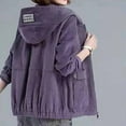 thumbnail image 6 of jtjvou Women's Casual Corduroy Hooded Drawstring Long Sleeve Zip Up Jacket Loose Shacket Coat Winter Warm Outerwear With Pocket Purple XXL, 6 of 6