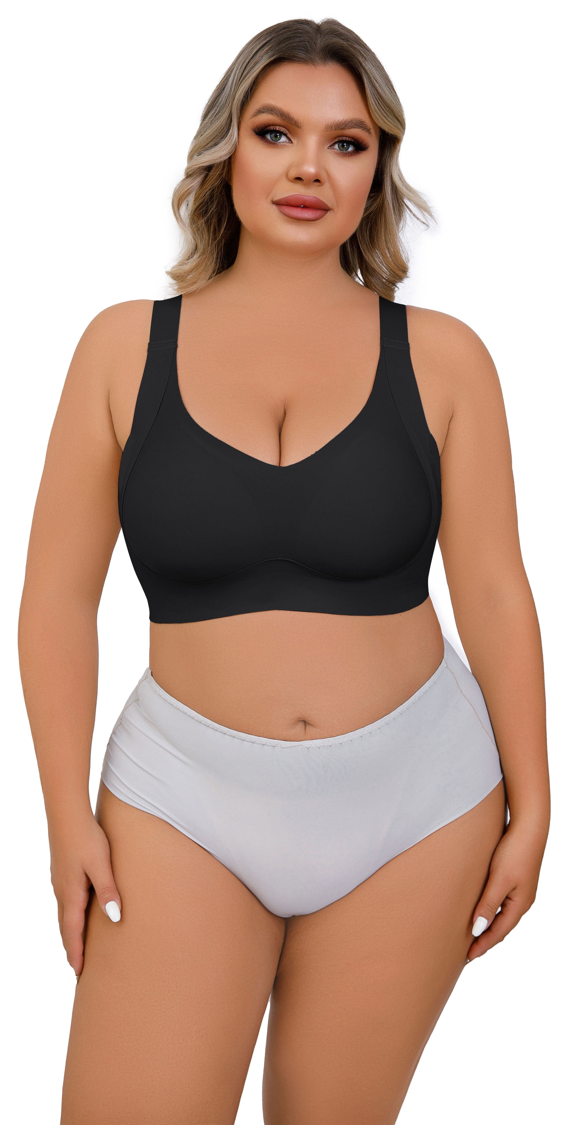 Daystry Plus Size Everyday Bras for Women Full Coverage Soft Sleep Wirefree Bras New Upgrade