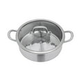 thumbnail image 3 of 304 Stainless Steel Silver Hot Pot with Divider, Pot with Glass Lid, Hot Pot with Spoon/ Leaky Spoon Large Capacity, 3 of 21