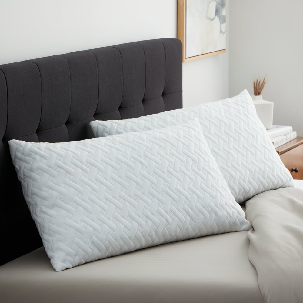 Rest Haven Shredded Memory Foam Pillow, Standard, 2 Pack
