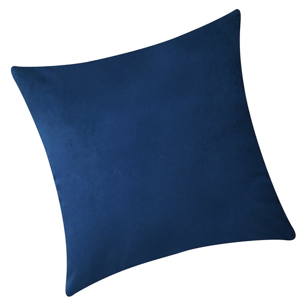 Inteprter Funda de almohada cuadrada de terciopelo con funda de almohada de color sólido para decoración de sofá Decoración del hogar azul marino Inteprter HA003042-04