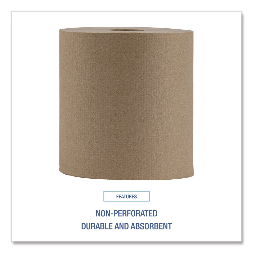 Boardwalk Hardwound Paper Towels Nonperforated 1-Ply Natural 800ft 6 Rolls/Carton 6256