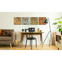 Visual Art Decor Bird Paintings Canvas Wall Art Birds on Tree Branch Picture Prints 12in x 12 in Framed Canvas Art Prints Set of 4