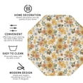 thumbnail image 3 of Honeii Hippie Bee Honeycomb print Leather Coaster Set of 4, ideal for safeguarding your furniture from drinks spills and effortless cleanup-Octagon, 3 of 6