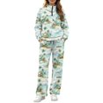 thumbnail image 2 of Fall Outfits for Women Half Zip Lounge Sets Airport Outfits, 4XL, 2 Piece Sets, Airport Outfits for Women, Long Sleeve Sweatshirt, Pockets, Wide Pants, Sweatsuits, Tropical Island, 2 of 7