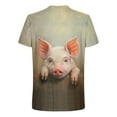 thumbnail image 5 of Handshe Men Funny Pig Printed Short Sleeve Round Neck T-shirt Casual Fashion Short Sleeve, 5 of 5