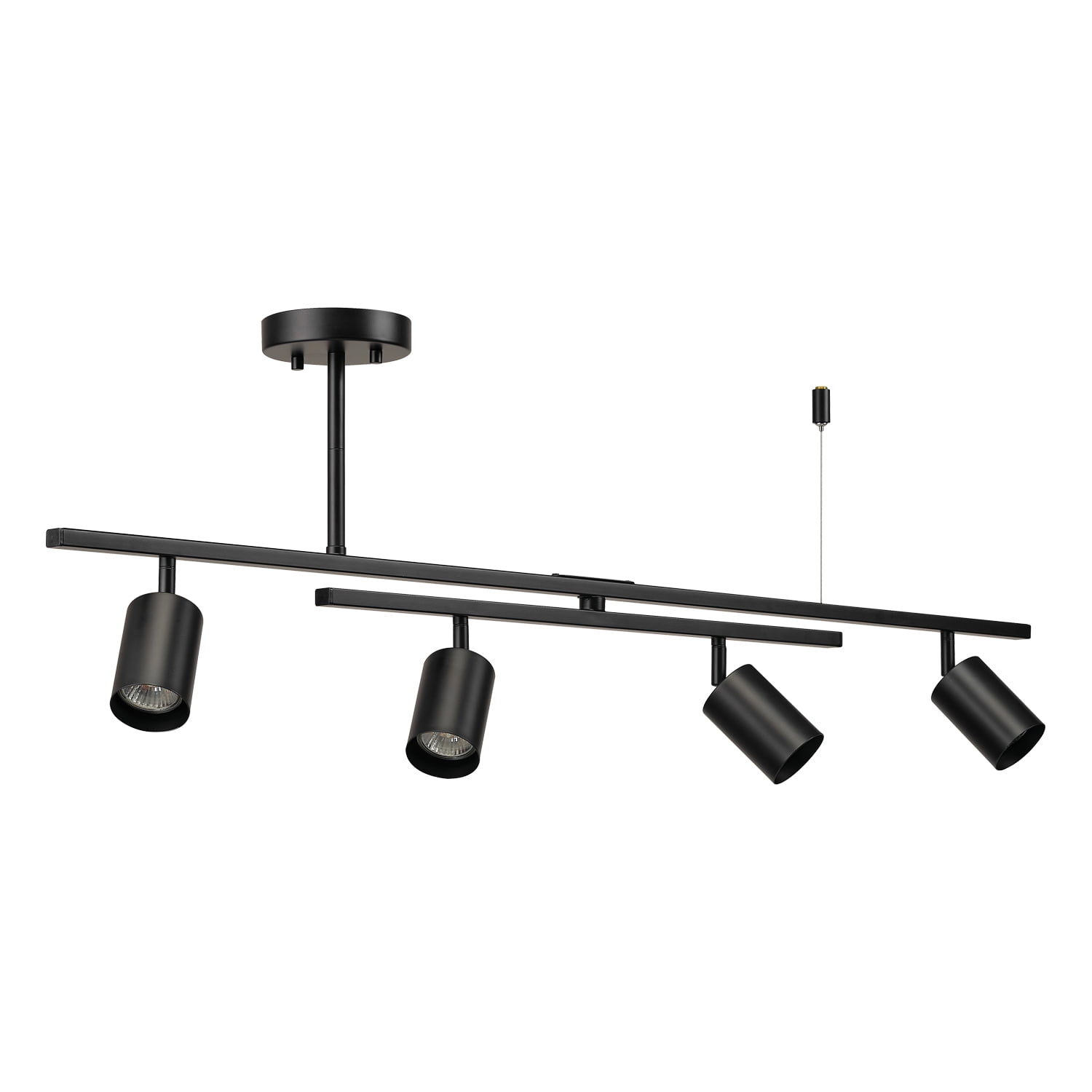 Globe Electric West Matte Black 4Light Track Lighting with Center