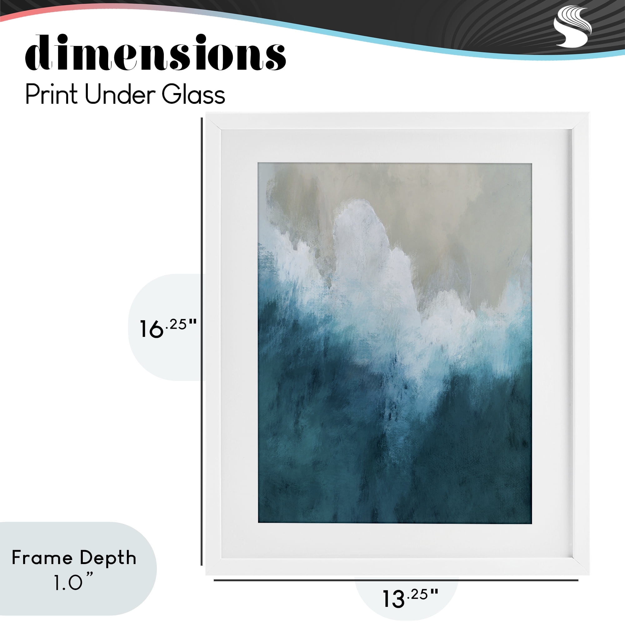 Stupell Industries Aerial Tide Abstraction White Framed Print Under Glass, design by Denise Brown