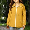 thumbnail image 4 of Kureaily Girls Solid Rain Jacket For Kids Outdoor Outerwear All Weather Coat Easy On/Off De ,kids waterproof zip up jacketSize 11-12 Years ,Yellow, 4 of 6
