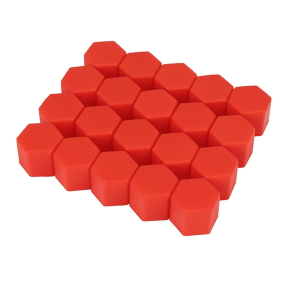 Unique Bargains 20pcs 21mm Universal Red Silicone Car Wheel Nut Lug Hub Screw Rim Bolt Covers Dust Protection Caps