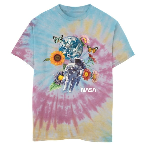 Boy's NASA Floral Astronaut in Space Graphic T-Shirt
