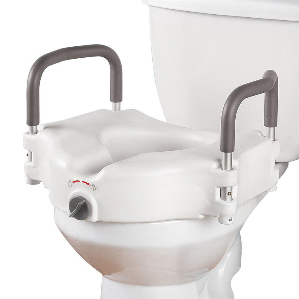 Elevated Toilet Seat With Padded Arms White One Size