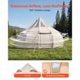 thumbnail image 5 of KFFKFF Canvas Bell Tent, 4-Season 16.4 ft Yurt Tent for Camping with Stove Jack, Durable Poly-Cotton Canvas for Up to 12 People, Includes Rain Cover, Ideal for Family Camping, Glamping,Outdoor Events, 5 of 9