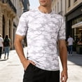 thumbnail image 3 of Camo Shirt for Men Summer Short Sleeve Crewneck Loose Casual T-Shirts Workout Tee Shirt, 3 of 5