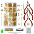 thumbnail image 1 of Minnieouse 1010 unids/set, accesorios de joyería, alicates, pinzas, alambre para abalorios, pulsera, collar, pendiente, Kit surtido DIY, reparación de Ropa, zapatos y accesorios Miscelánea Oro Minnieouse AP012663-01, 1 of 6