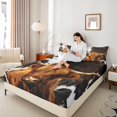 thumbnail image 4 of Castle Fairy Kids Teens Western Highland Cattle Twin Sheet Sets 3pcs,Farmhouse Cow Print Twin Fitted Sheet Microfiber,Vintage Aesthetic Breathable Flat Sheet,Super Cozy Room Decor, 4 of 7