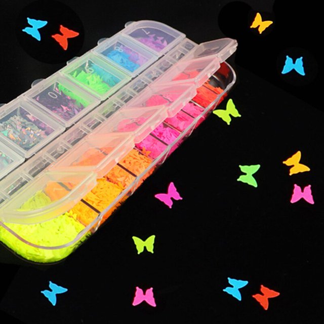 Uñas arte brillo polvo lentejuelas doble capa herramienta de manicura pedrería gemas decoraciones caja de reciclaje almacenamiento contenedor portátil Tan Jianjun unisex