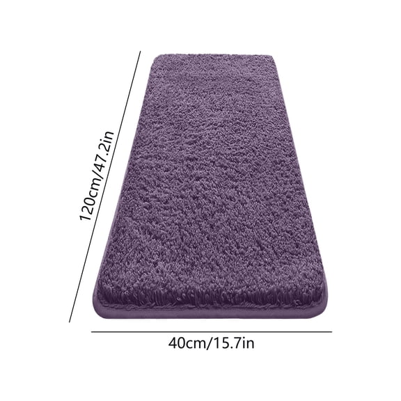 Bomd Luxury Long Bathroom Runner Rug, 15.7x47.2 Inch Thick Soft and Absorbent Microfiber Non Slip Bath Mat, Rubber Backing Quick Dry Rugs Carpets, Machine Washable Plush Mats , Purple