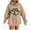 Khaki, variant on Hooded Sweatshirts for Womens Fall Fashion Hoodies Casual Loose Love Printed Outdoor Hoody Jackets Round Neck Long Sleeve Hoodie Pullover Winter Outwears with Pocket