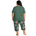 thumbnail image 7 of Plus Size Pajamas, PUTUO Womens Pajama Sets, Plus Size Short Sleeve V Neck Capri Pants Pajama Sets, Soft Ladies Pajamas Sleepwear Loungewear, 7 of 7
