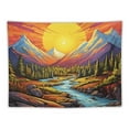 thumbnail image 5 of Creowell  Sun Mountain Tapestry Trippy Forest Tree Tapestry Vintage Aesthetic Plant Tapestry Magic River Wall Tapestry Nature Landscape Tapestry Wall Hanging for Bedroom 40x30inch, 5 of 6