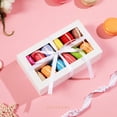 thumbnail image 3 of PACKHOME 15 Pack Macaron Boxes for 12, White Macaron Packaging Boxes with Window and Ribbon, 7.2×4×1.9 inches, 3 of 7