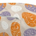 thumbnail image 2 of Abstract Pouf Cover with Zipper, Swirled Design Geometrical Motifs Ornate Spring Themed Illustration Print, Soft Decorative Fabric Unstuffed Case, 30" W X 17.3" L, Orange Mauve Beige, by Ambesonne, 2 of 3