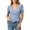 Blue, variant on Ladies Surplice Wrap Front Tied Waist Tops Short Sleeve Textured Casual Blouses Breathable Soft Oversized Fitted Fashion Shirts Versatile Wear For Errands Vacation Home Working Daily Styling