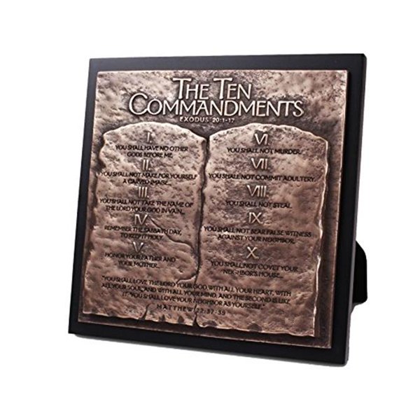 Lighthouse Christian Products 79603 Plaque-Moments of Faith Ten Commandments Sculpture