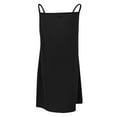 thumbnail image 4 of Bigersell Dress Tank Top for Women Ladies V-Neck Mid-Waist Loose Button Solid Color Sleeveless Strap Dress Tall Bodycon Dress Style 42928, Female Mini Short Dresses Black L, 4 of 5