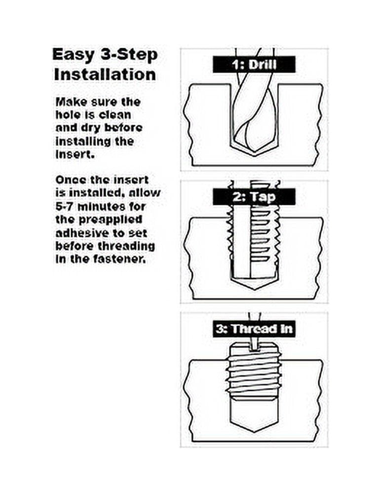 Thread Repair Kit, Self Locking Thread Inserts, Steel, 10 Inserts EZ-329-4