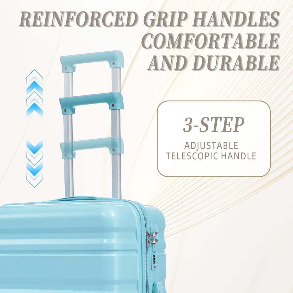 HomePerch 3-Piece ABS Spinner Luggage Set, 20"/24"/28" Lightweight Hard Shell Suitcases, Airline Approved Carry-On, 360° Spinner Wheels, Waterproof Travel Set