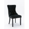 thumbnail image 3 of Velvet Dining Chairs Set of 2, Classic Side Chairs with High-End Tufted Button Design, Accent Chairs with Nailhead Trim, for Dining Room, Bedroom, Black, 3 of 9