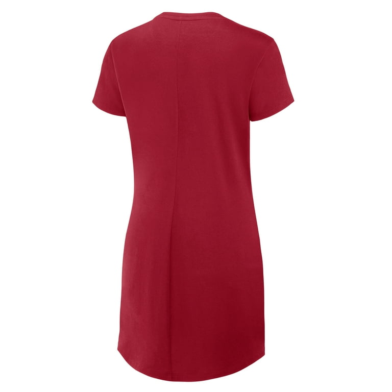Women's Fanatics Scarlet San Francisco 49ers Ruched Drape T-Shirt Dress