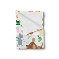 thumbnail image 2 of Animals Soft Flannel Fleece Blanket, Jolly Cartoon Animals Colorful Flowers and Hearts for Cheerful Babies and Children, Cozy Plush for Indoor and Outdoor Use, 50" x 70", Multicolor, by Ambesonne, 2 of 5