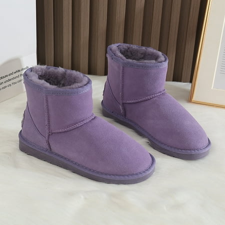 

Women s Ankle Snow Boots Fluffy Fur Thermal Insulated Suede Shoes Women s Footwear