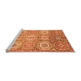 thumbnail image 2 of Ahgly Company Machine Washable Indoor Square Abstract Orange Modern Area Rugs, 8' Square, 2 of 4