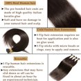 thumbnail image 2 of MY-LADY 100pcs 0.5g/Strands I Tip Remy Human Hair Extensions Micro Bead Loop Straight Balayage Hair Natural Hairpiece 22inch #02 Dark Brown, 2 of 8