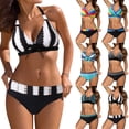 thumbnail image 4 of TSADFHJI Plus Sized Women's Swimsuit Womens High Waisted Bikini Swimsuits High Rise Two Piece Bathing Suits Xxl Blue, 4 of 9
