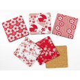 thumbnail image 2 of Inkdotpot Set of 6 Drink Coasters DecorativeNon,SlipCork Base4-inch Square PrintedCoastersEasy Clean- Floral, 2 of 8
