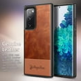thumbnail image 6 of For Samsung Galaxy S20 FE 5G with Tempered Glass Screen Protector (Full Coverage), Nagebee Premium Cowhide Leather Hybrid Defender Protective Shockproof Rugged Durable Case -Brown, 6 of 7