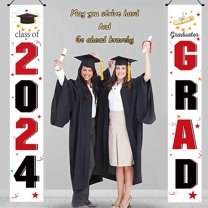 Party Decorations Promotion Sale! Graduation Decorations 2024 Grad Banner Blue Porch Door Sign Welcome Banner for Indoor Outdoor Wall Indoor Outdoor Graduation Decorations Class of 2024 Home Decor