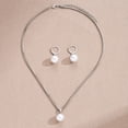 thumbnail image 2 of Ensemble de Bijoux Imitation Perle avec Collier et Boucles d'Oreilles pour Femmes, 2 of 9