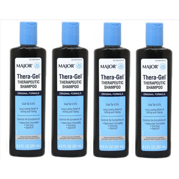 Major Thera-Gel Therapeutic Shampoo Coal Tar 0.5% 8.5 oz. (4 Bottles)