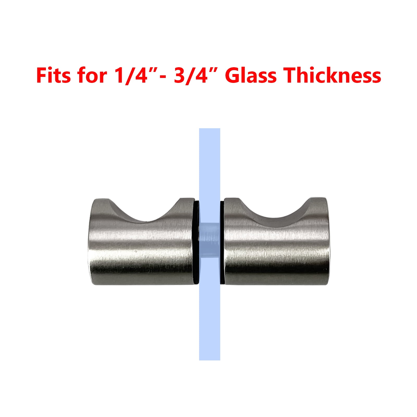 Stainless Steel 304 Grade Crescent Style Grip Back to Back Shower Door Knobs