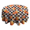 thumbnail image 4 of Fall Pumpkins Leaves Pattern Round Tablecloth 60" X 60",Wrinkle Wipeable Table Cloth for Kitchen Dining Room Picnic Patio Party, 4 of 6