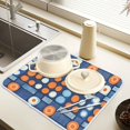 thumbnail image 2 of Yayeee Dish Drying Mat for Kitchen Counter 16" x 18" Microfiber Super Absorbent Coffee Decorative Pad, Modern Color Circle, 2 of 9