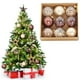 thumbnail image 1 of Paquete de 9 bolas navideñas transparentes de chocolate de 8 cm | Adornos colgantes de plástico para árboles y coronas, 1 of 5