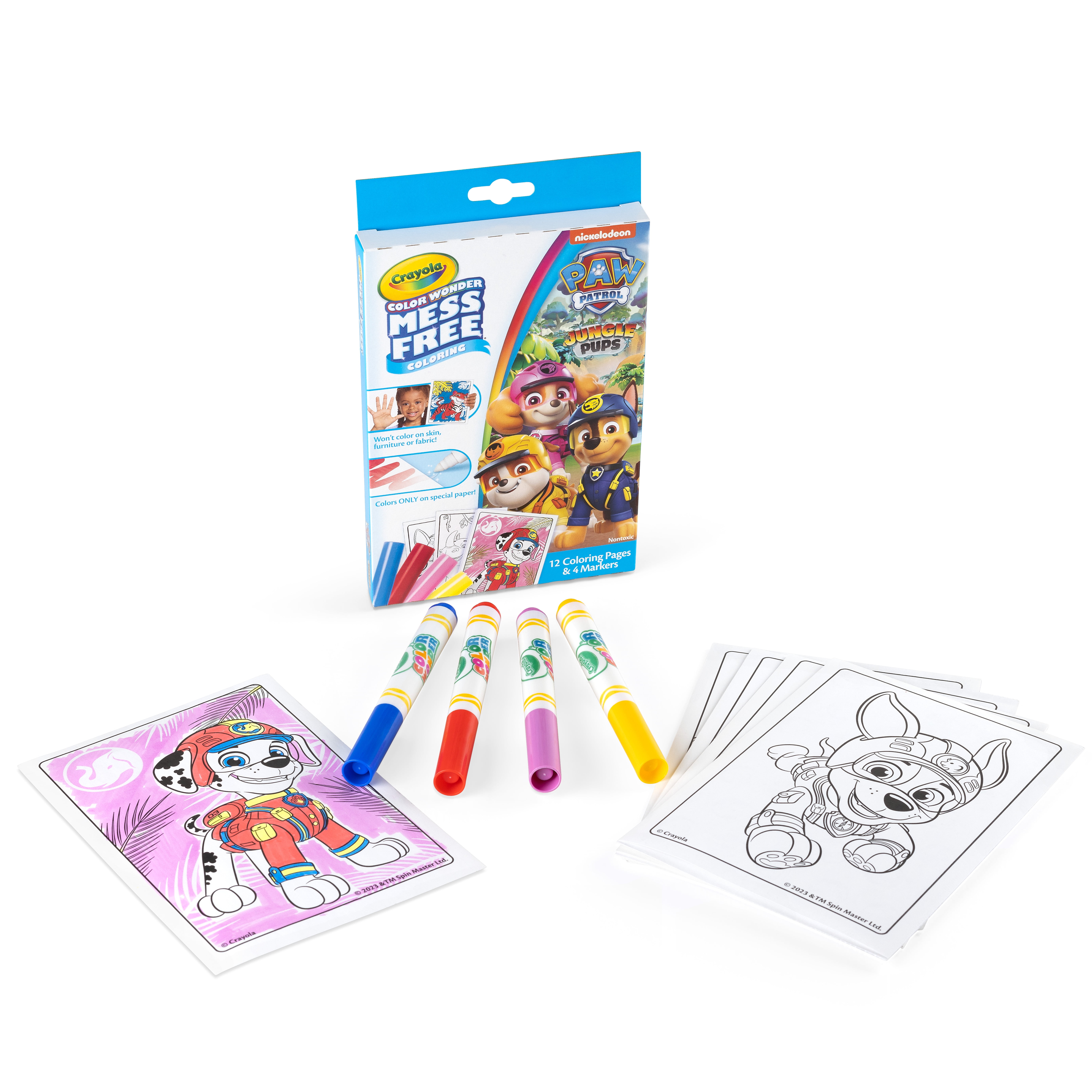 (2 pack) Crayola Color Wonder Paw Patrol Mini Box Set, 12 Coloring Pages & 4 Mess Free Markers, Gifts for Toddlers 3+
