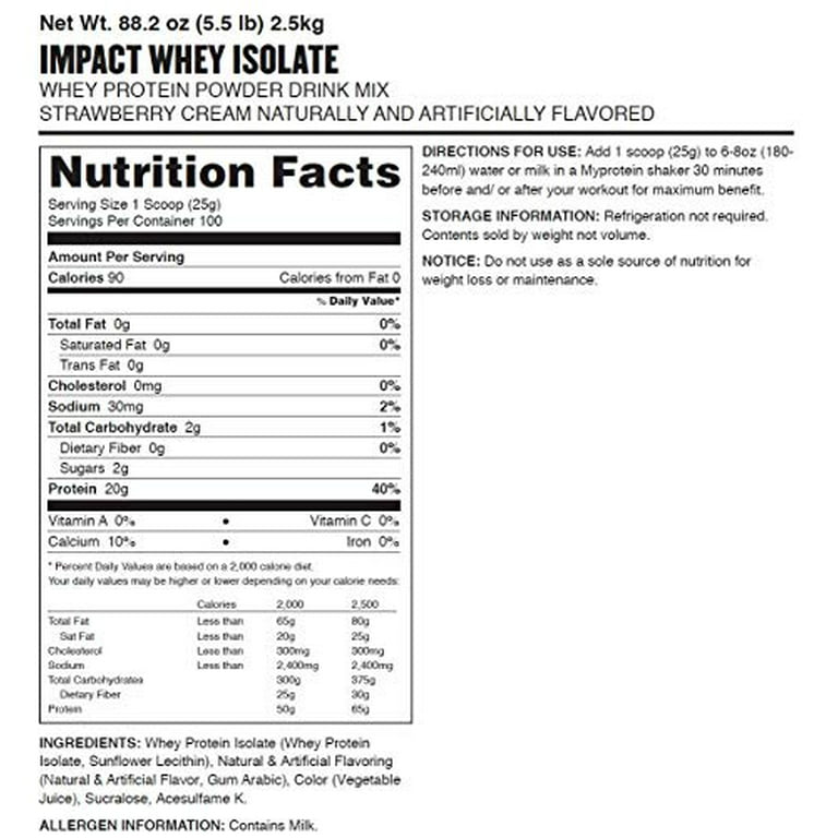 Myprotein® Impact Whey Isolate Protein Powder, Strawberry Cream 